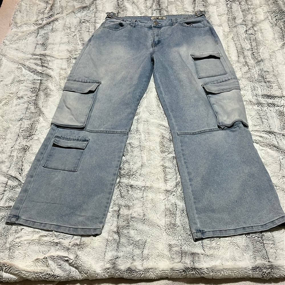 Light Blue Cargo Jeans